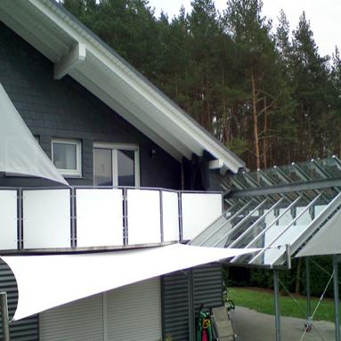 39 Sonnensegel, tempotäre Beschattung / Wetterschutz