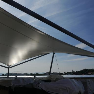 Textile Architektur auf Sonnenterasse, Kempten