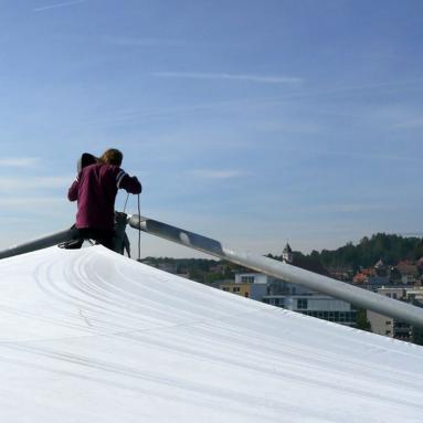Textile Architektur auf Sonnenterasse, Mebranbau, Kempten
